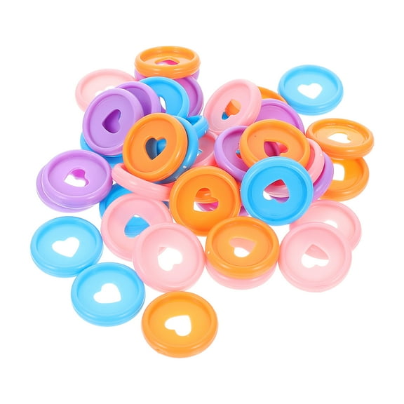 40 Pcs Round Plastic Binder Rings Discs Medium Clips Card Office