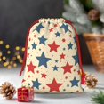 thumbnail image 6 of Super Soft Fabric Gift Bag Contraction Free Bag Mouth Pull Rope Design Red Ribbon Mouth For The Festival Independence Day Theme Elements Star (1) Medium, 6 of 8