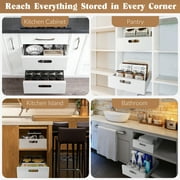 Pull Out Organzier Drawers for Cabinets Fixed with Nano Film, 12-Inch Wide Sturdy Carbon Steel Cabinet Slide-Out Shelves for Pantry and Bathroom Vanity - 16.9'' Depth x 3.1'' Height.