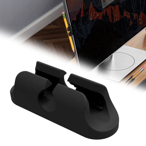 Under 4$ ! 6pc Black Adhesive Pencil Holders, Silicone Pen Holder Clips, Stick On Pencil Loops, Flexible Wall Pen Holders for Pens Markers