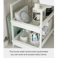 thumbnail image 5 of Yamazaki Home Under-Sink Rack with Pull-Out Shelf, White, Steel, Adjustable Tiers, 5 of 7