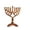 Bronze, variant on Ner Mitzvah, 7.5" Standard Size, Colored Geometric Hannukah Candle Menorah - Blue Color