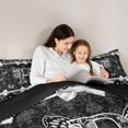 thumbnail image 4 of Manfei Cartoon Initial P Print Twin Comforter Sets,Retro Damask Bedding Set,Black,Black Reversible,2pcs,1 Comforter and 1 Pillowcase, 4 of 7