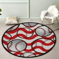 thumbnail image 2 of GZHJMY Kids Round Nursery Area Rug 3 ft Baseball Seamless Pattern Washable Non-Slip Small Round Area Rug Throw Soft Cute Nursery Rug Lightweight Bathroom Rug for Dorm Kids Room Carpet Runner, 2 of 6