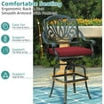 thumbnail image 4 of MEETWARM Outdoor Patio Swivel Bar Stools Set of 2, All-Weather Cast Aluminum Bar Height Bistro Chairs with Cushions for Yard Garden Balcony, 4 of 7