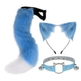 thumbnail image 4 of Conjunto de orejas y cola de gato perfecl disfraz Azul, 4 of 8