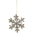 thumbnail image 3 of Northlight Wooden Snowflake Christmas Ornament - 10" - Silver and Gold, 3 of 7