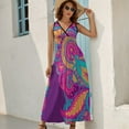 thumbnail image 2 of Vibrant Colorful Paisley Floral Design Art King Size Sleeveless Dress Dresses Summer Women Dresses Clothing Woman Dresses Dress, 2 of 7