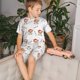 thumbnail image 4 of Balery Corgi With Santa Claus Hat Conjunto de Pijama Infantil de Manga Corta con Estampado – Ropa de Dormir de Algodón Suave-4X-Large, 4 of 6