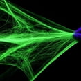 thumbnail image 5 of Halloween Glow in The Dark Spider Web Decorations 40g Fluorescent Cotton Stretch Cobweb with 4 Fake Glow Spiders Luminous Halloween Decor for Outdoor Indoor Home Party Spooky Scene Props, 5 of 6