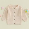 thumbnail image 2 of Gupgi Cardigan en Tricot pour Bébé Garçon Fille Chandails Col Ras du Cou Manches Longues Ouvert à l'Avant Chandails Manteau d'Hiver, 2 of 7