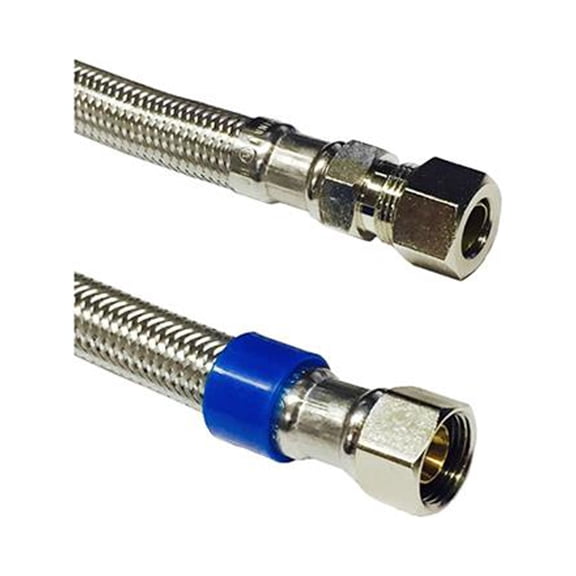 10-0512 3/8 Male Compression x 3/8 Female Compression x 12" Stainless Steel Supply Line - Quantity 10