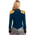 thumbnail image 3 of iiniim Veste de Jeu de Rôle Cosplay Cirque pour Femmes, Velours, Père Noël de Noël, Bleu Foncé S, 3 of 6