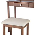 thumbnail image 3 of Benjara BM225069 Wooden Vanity Set with Padded Stool, Walnut Brown - 3 Piece, 3 of 5
