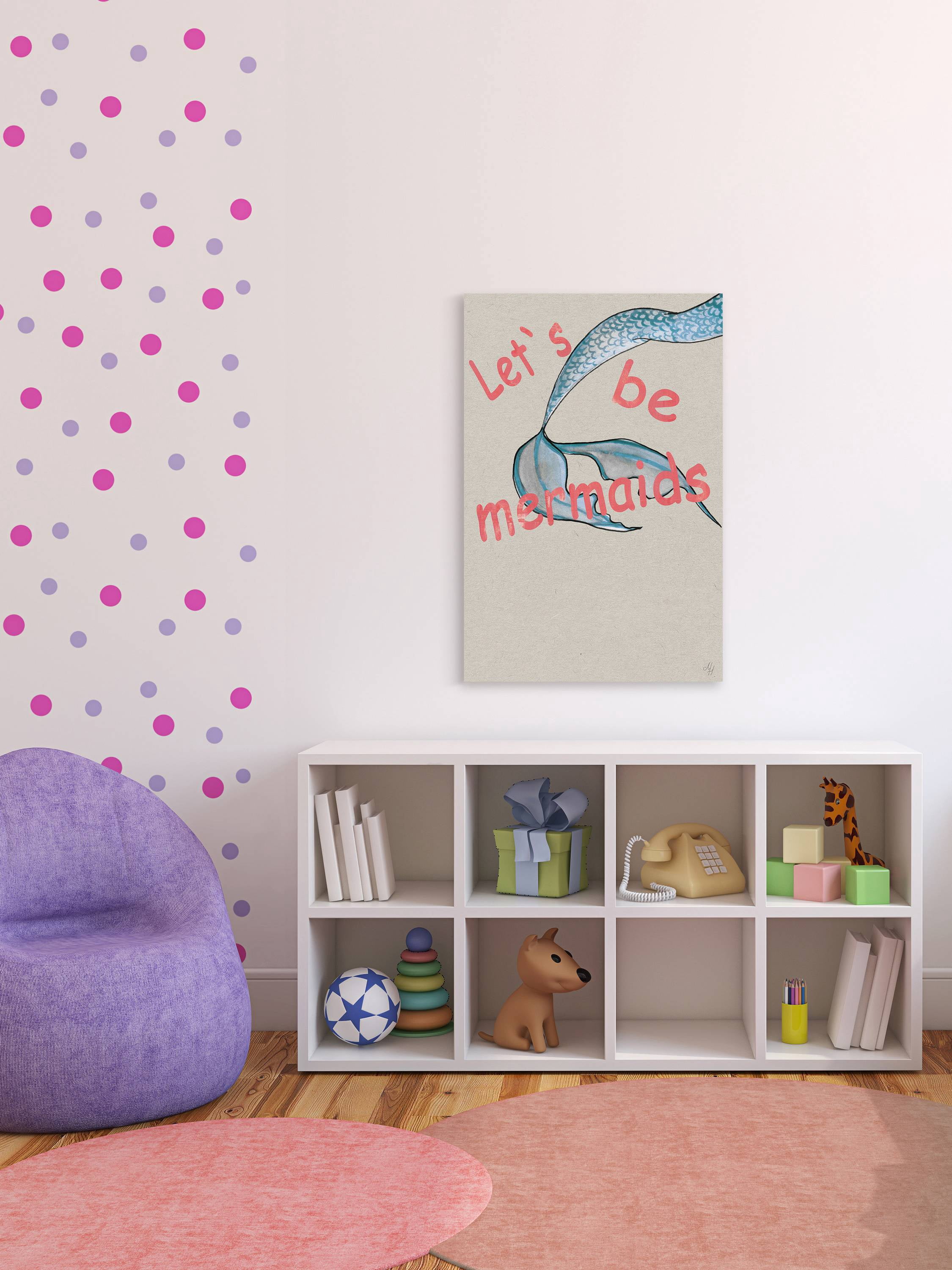 Marmont Hill Let's Be Mermaids Tail Canvas Wall Art