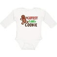 thumbnail image 3 of Inktastic Cutest Little Cookie Cute Christmas Gingerbread Man Boys or Girls Long Sleeve Baby Bodysuit, 3 of 5
