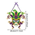 thumbnail image 4 of Mardi Gras Door Decorations Porch Sign, New's Carnival Decorations Door Hanger, Masquerade Carnival Parades Party Wall Window Hanging Decorations, Outdoor Decorations(11 inch), 4 of 6