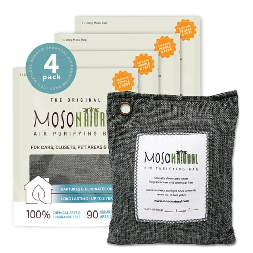 Moso Natural Air Purifying Bag 200g (4 Pack). A Scent Free Odor