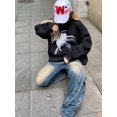 thumbnail image 2 of Sudadera con capucha para mujer, estampado de araña, estilo retro americano, manga larga, combina con todo, estilo urbano, juvenil, popular, estética, ropa de otoño para mujer., 2 of 6