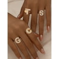 thumbnail image 4 of KeyStyle Initial Rings for Women, 14K Gold Plated Alphabet Letter Rings, Adjustable Statement Ring Personalized Jewelry Birthday Valentine Gift for Wife, 4 of 10