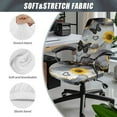 thumbnail image 5 of FKELYI Grey Gold Marble Texture Sunflower Butterfly Print Office Chair Cover for Home Gaming Chair Slipcover Anti-Dust Swivel Chair Covers for Boss Chair Protector for Office, Small, 5 of 6