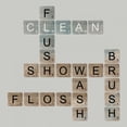 thumbnail image 2 of Longfellow Designs 15x15 White Modern Wood Framed Museum Art Print Titled - Bathroom Letters, 2 of 4