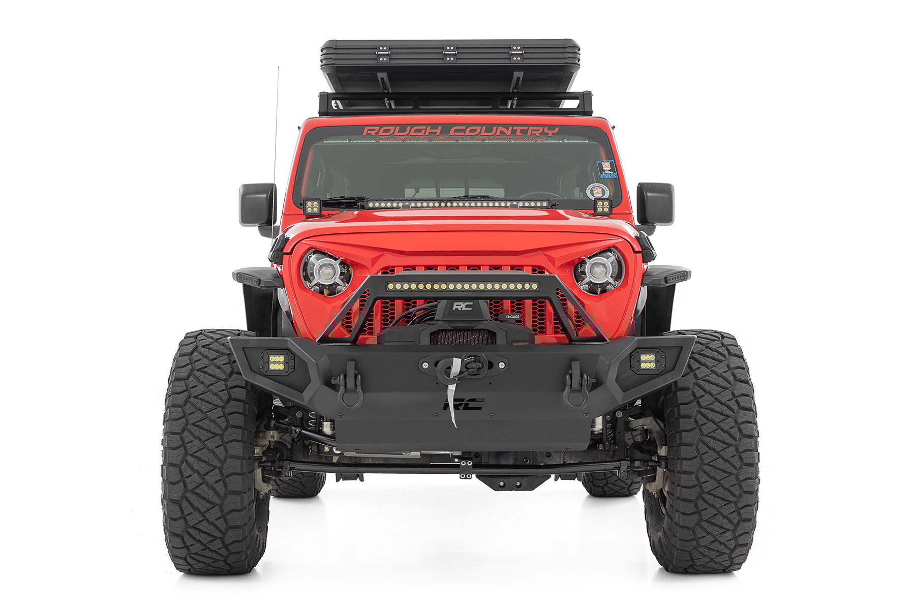 thumbnail image 4 of Rough Country Front Winch Bumper for Jeep Wrangler JK/JL & Gladiator JT - 10585 Fits select: 2008,2015-2019 JEEP WRANGLER UNLIMITED, 4 of 9