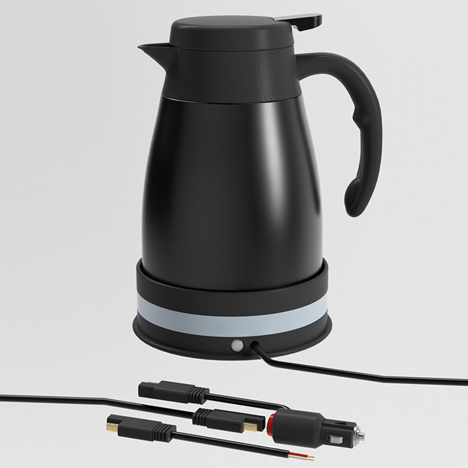 Fiocias Car Electric Kettle 24V with Cigarette Lighter Automotive Accessories Boil Water Black