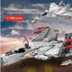 thumbnail image 4 of Bloques de construcción de la serie de armas de la Fuerza Aérea Militar, juguetes de avión Jet, chopper, J-15, tiburón volador, regalo de cumpleaños para niños,No box with 2 dolls, 4 of 7