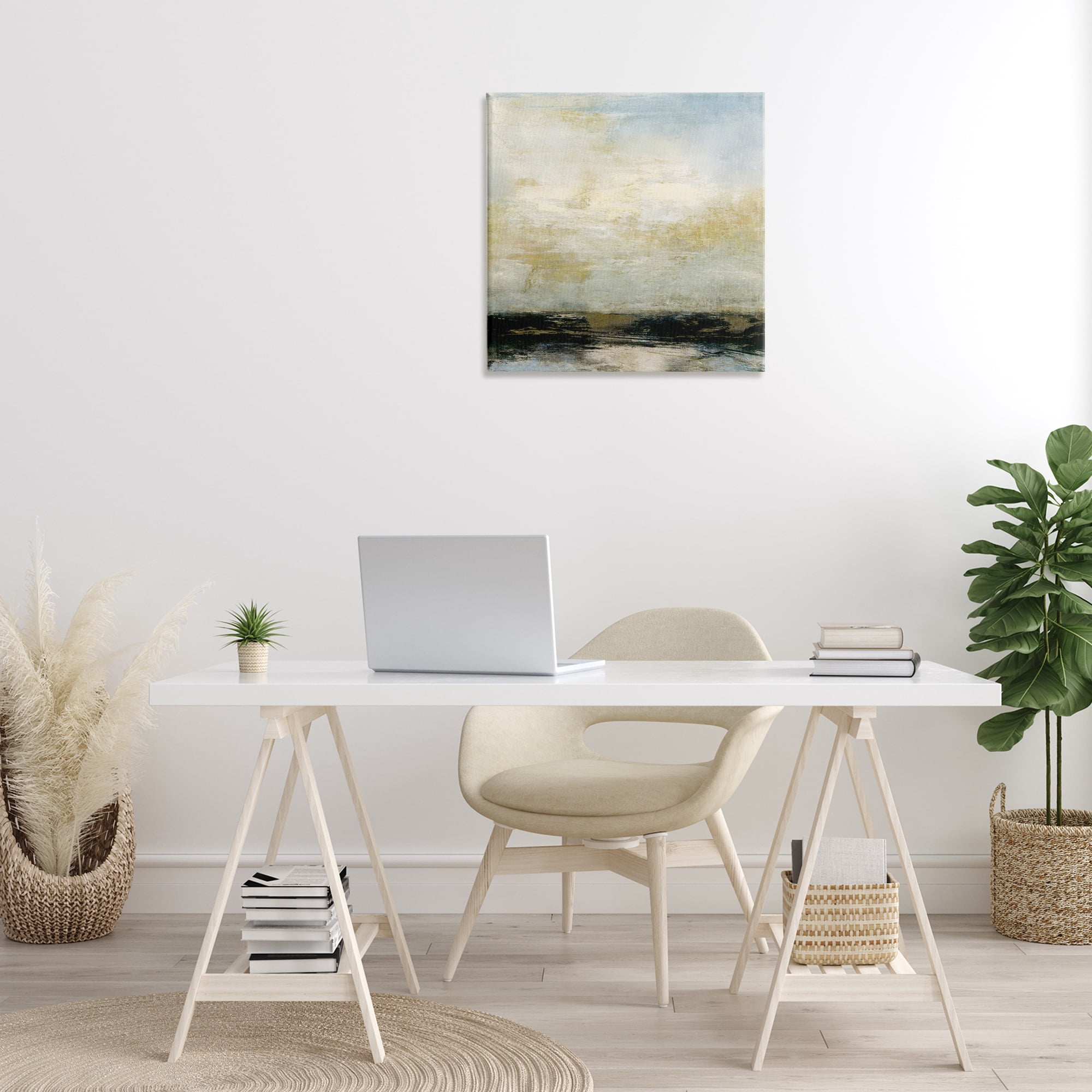 Stupell Industries Abstract Paint Streak Landscape Landscape Painting Gallery Wrapped Canvas Art Print Wall Art, 24 x 24