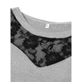 thumbnail image 5 of Gvmfive Women Plus Size Casual 3/4 Sleeve Lace See Through Tops Irregular Tunic Blouse Shirt, 5 of 7