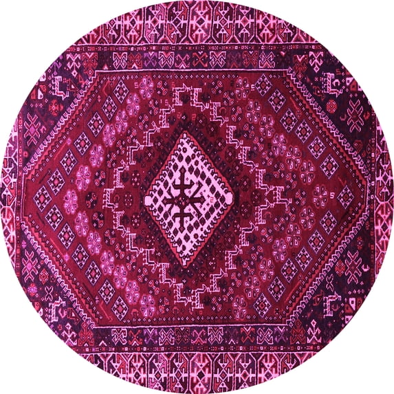 Ahgly Company Indoor Round Persian Pink Traditional Area Rugs, 5' Round