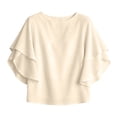 thumbnail image 5 of IUYRTFE Women's Crew Neck Batwing Sleeve Top Loose Fit Casual Summer Blouse, 5 of 5