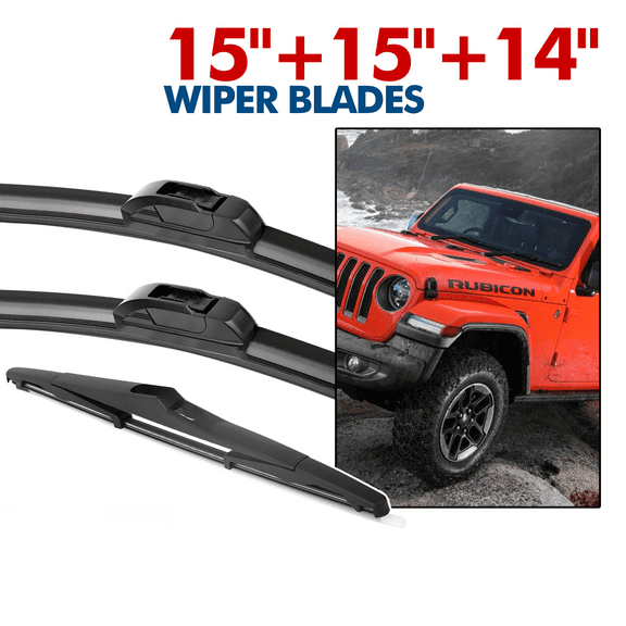 Windshield Wiper Blades 15" 15" 14" Replacement for 2000 -2023 Jeep Wrangler