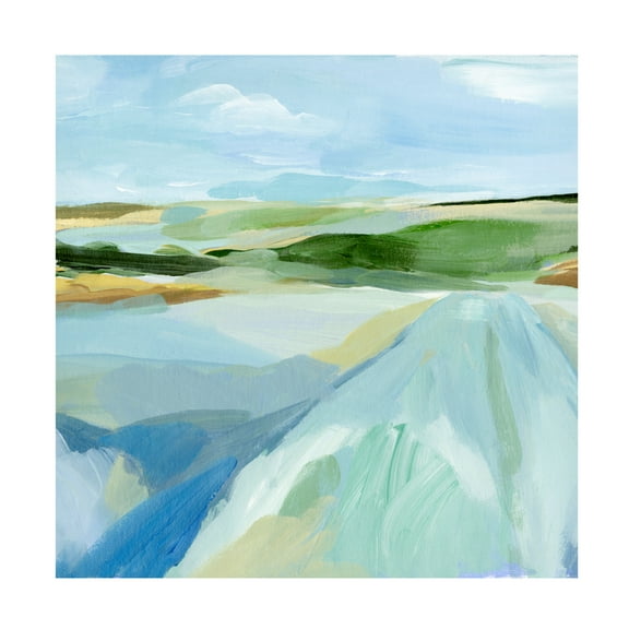 Annie Warren 'Sky Blue Fields I' Canvas Art