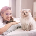 thumbnail image 3 of Pet Cosplay Glasses Round Plastic Eyewear for Cats and Small Medium Dogs, Clear Lens Photo Props, Adjustable Head Strap, 3 of 3