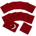 thumbnail image 1 of 12 bolsas de terciopelo para joyería con cierre a presión, 2,75 x 2,75 cm, con fecha, de terciopelo rojo, para guardar joyas, bolsa de regalo de lujo., 1 of 9