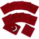 thumbnail image 1 of 12 bolsas de terciopelo para joyería con cierre a presión, 2,75 x 2,75 cm, con fecha, de terciopelo rojo, para guardar joyas, bolsa de regalo de lujo., 1 of 9