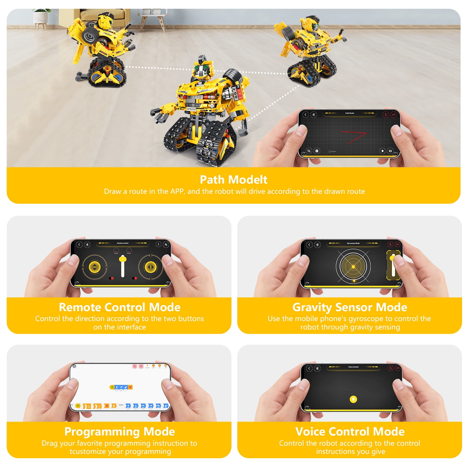 739-Piece 2-in-1 Building Set - Remote & APP Controlled Robot & Moon Rover STEM Toy