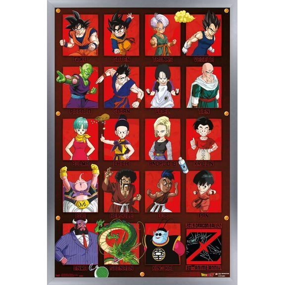 Dragon Ball Z - Anniversary Wall Poster, 14.725" x 22.375", Framed