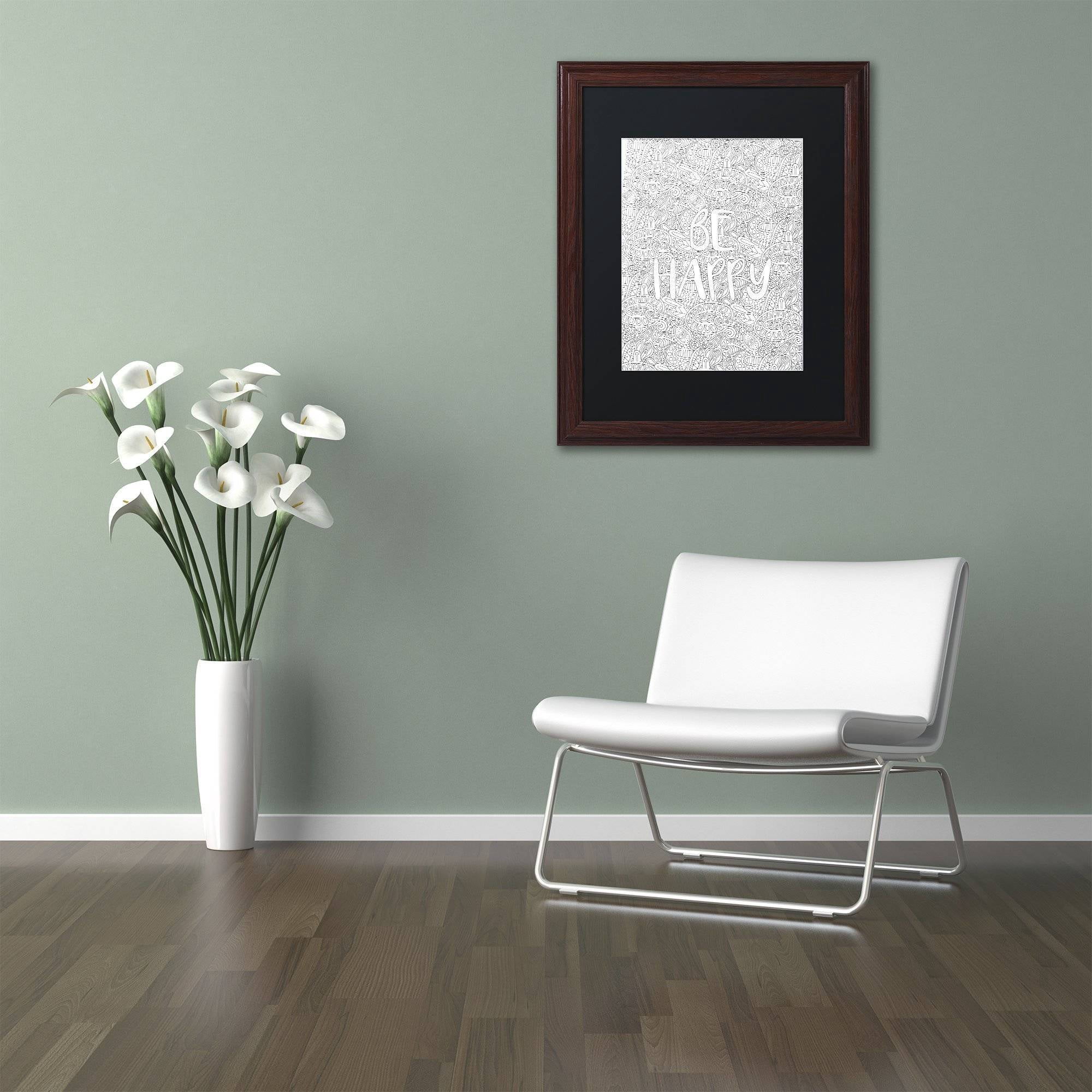 Trademark Fine Art "Inspirational Quotes 31" Canvas Art by Hello Angel, Black Matte, Wood Frame