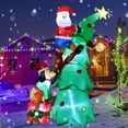 thumbnail image 3 of Coolmade Inflatable Christmas Decoration Santa Being Chased Up the Tree With LED Lights 7 Foot, 3 of 10