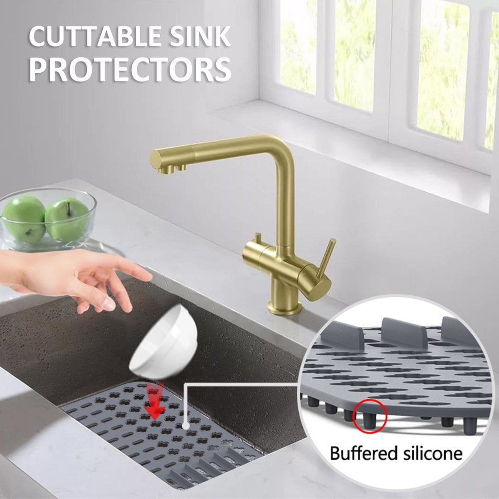Silicone Sink Protector Heat Resistant Sink Liner Mat Anti Slip Kitchen Sink Mats Large Sink Drainer Mat Reusable Sink Protector Mat Portable Sink Mat Practical for Kitchen Rectangle Sink Walmart