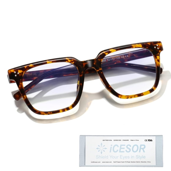 Gafas Blue Light Icesor Oversized Square para mujer/hombre