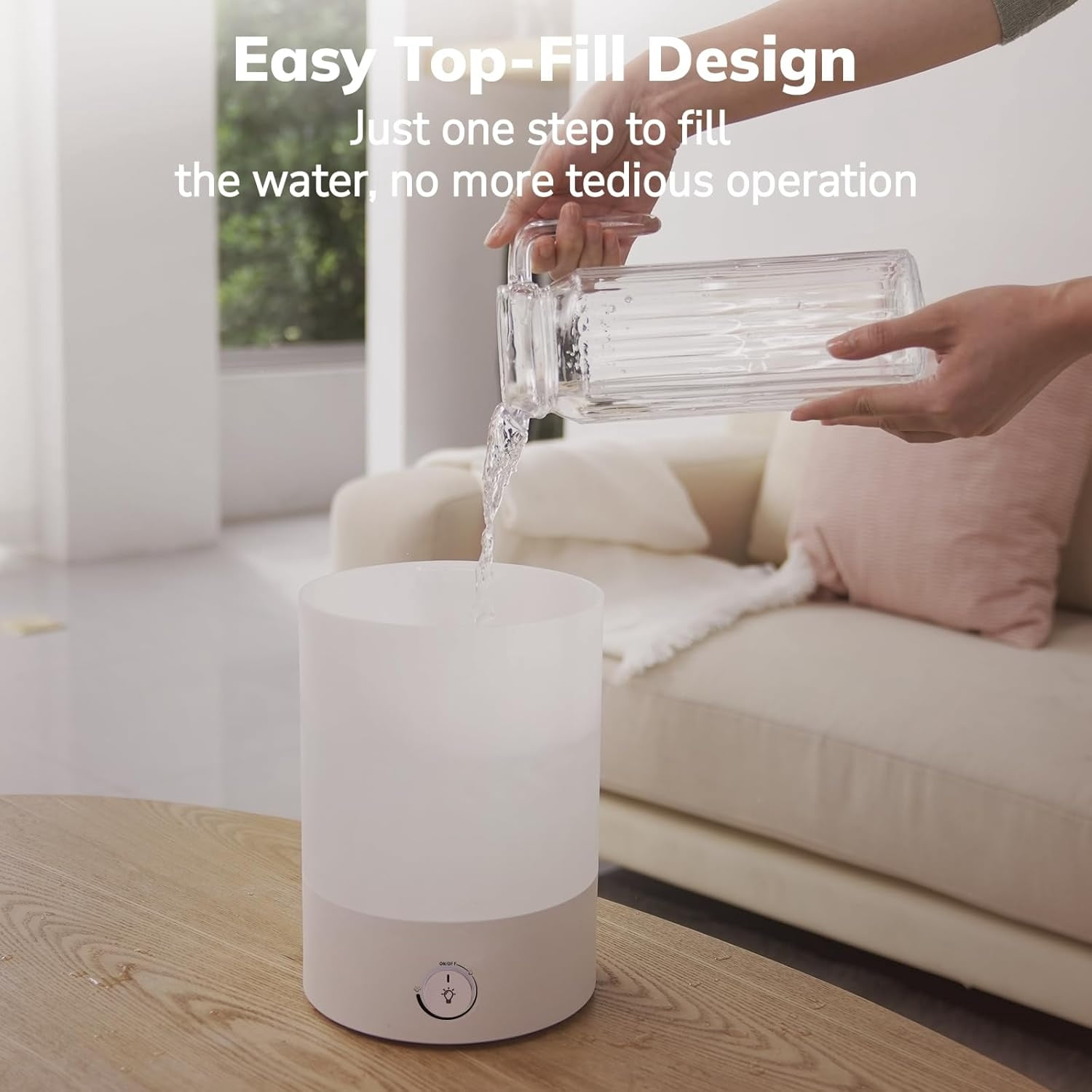 Humidifiers for Bedroom Large room,Top fill 2.5L Ultrasonic cool mist Humidifiers for Baby Nursery and Plants,Up to 24 Hours of Operation, Auto Shut Off, 24dB Quiet,Night Light (Hu-02A-XNLit)191