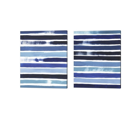 Metaverse Grace Popp 'Cobalt Strokes' Canvas Art (Set of 2)