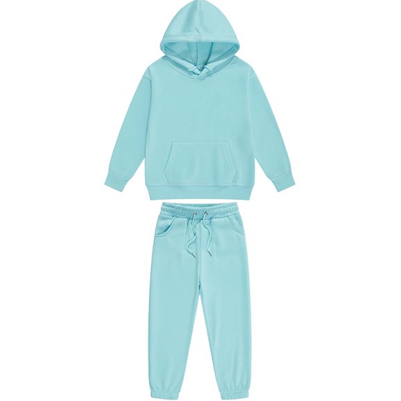 Owordtank Girls Boys 2 Piece Tracksuit Athletic Sweatsuits Sets Hooded Sweatshirt and Jogger Sweatpants Clothing Sets