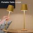thumbnail image 4 of Postlucky 2 Pack 15" Cordless Rechargeable Table Lamp, 3 Colors Dimmable Touch Lamp for Restaurant/Bedroom/Home, Brushed Gold, 4 of 7
