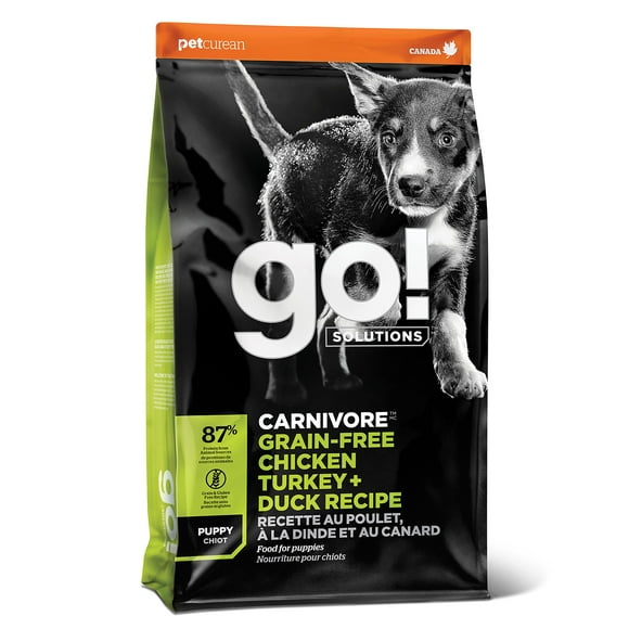 Go! Solutions Carnivore Grain-Free Chicken Turkey + Duck Puppy Food 12lbs