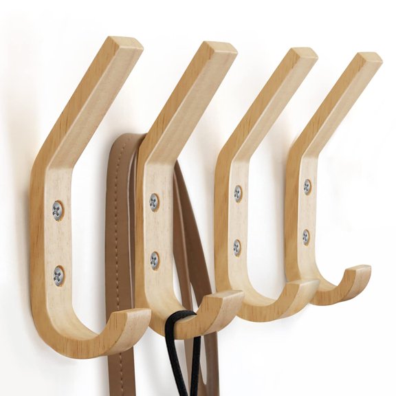 6Pack Wooden Coat Hooks Wall Hooks Unique Home Storage Rack Decorative Door Hook